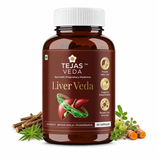 [BRSRYY3ROJ6AK3L7] Liver Veda – Ayurvedic Support to Manage Fatty Liver, Support Liver Detox, Digestion & Metabolism Support | 10 Ayurvedic Herbs With Kutki, Kalmegh, Bhumi Amla & Punarnava | 60 Capsule