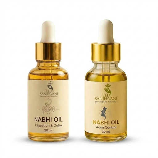 [BRSREATQC5YAKH32] Ved Sanjeevani Digestion + Skin Clarifier Combo – Includes Digestion & Detox Nabhi Oil and Acne Control Nabhi Oil, Ayurvedic Wellness Oils for Daily Use, Holistic Self-Care Solution, Pack of 2
