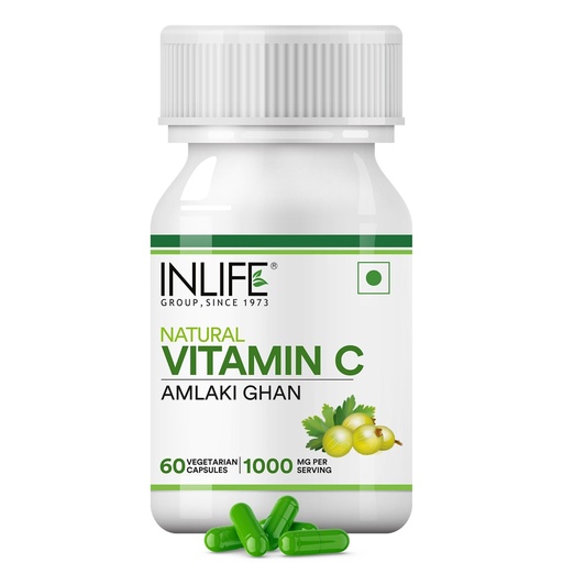 [BRSWYEADCANG2GQV] INLIFE Vitamin C Amla Extract Supplement, 1000mg, 60 Veg Capsules