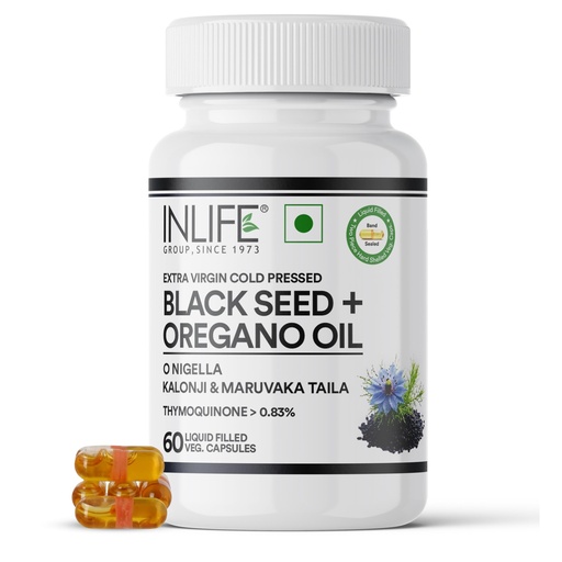 [BRSREBI3CAOW2FIZ] INLIFE Black Seed Oil Capsules 480mg with Oregano Oil, Kalonji, 60 Count