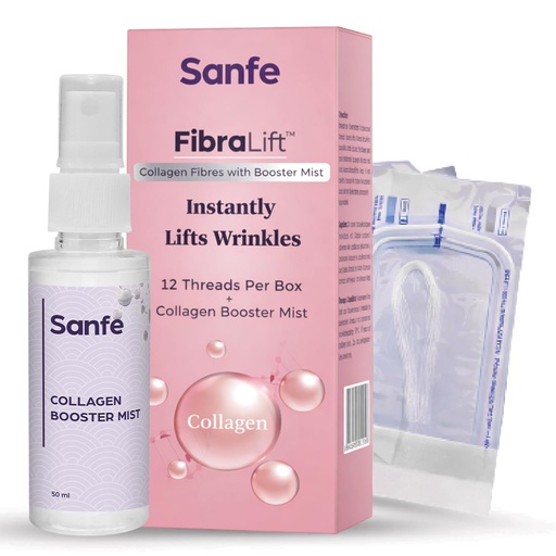 [BRSRGFAHCEMAK3TJ] Sanfe FibraLift Collagen Fibres with Booster Mist | 12 Threads + 50 ml | Bovine Protein Face Treatment | Anti Aging Facial Care | Wrinkle Focused Routine | Skin Smoothing