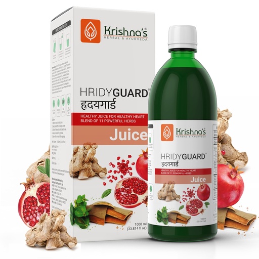 [BRSRECACBEPBEADH] Krishna's Hridyguard Juice – Enriched With 11 herbs - Herbal Extract Drink for Daily Wellness - 1000 ml