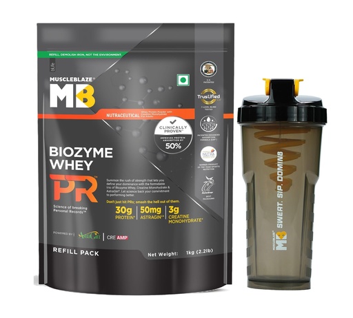 [BRSRGAY5AR7BECIU] MuscleBlaze Biozyme Whey PR Protein Powder, 1kg (2.2lbs)