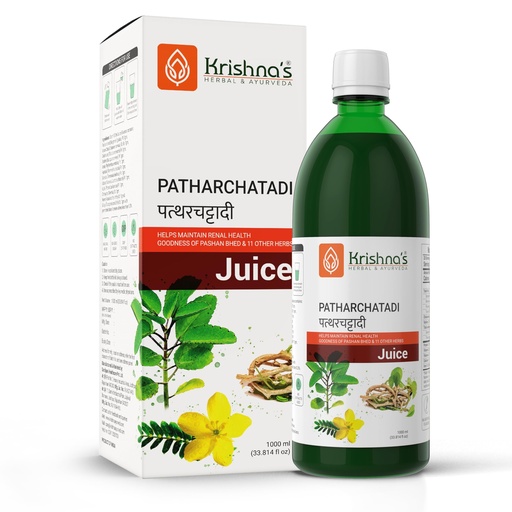 [BRSRMZILB5YWEC32] Krishna's Patharchatadi Juice - 1000 ml, Goodness of Pashanbhed, Adulsa, Kutki & Amla, Blend of Ayurvedic Herbs for Kidney - Pack of 1