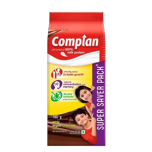 [BRSROAY3BBYRUDT7] Complan Nutrition Drink Powder for Children, Royale Chocolate Flavour,700 grams Carton|Nutrition Drink for kids with protein & 34 vital nutrients, 1 count