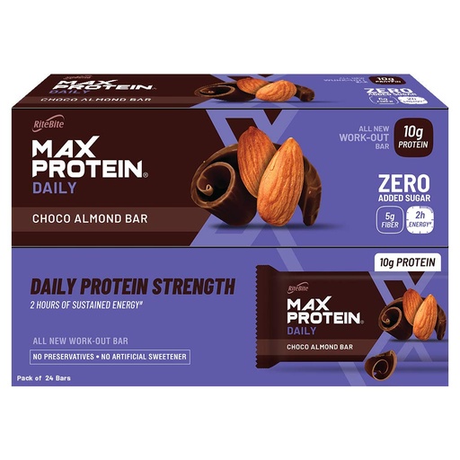 [BRSWKHYYOEBG2CTZ] Ritebite Max Protein Daily Choco Almond Bars 1200g Pack of 24 (50g x 24)