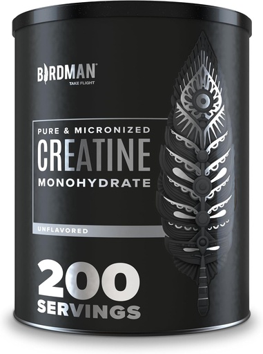 [BRSROA3RCUDWOALX] BIRDMAN Micronized Creatine Monohydrate Powder, Muscle Recovery, Caffeine Free, Creatine Pre Workout, Vegan, Post Workout, Gluten Free, Sugar Free | 200 Servings (5 Grams Every) | 2.2lb.