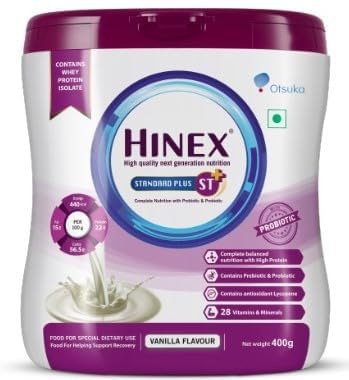 [BRSREBDQOZ6QKDY6] 2026 New Advanced with Digestive enzymes Hinexx ST Plus Protein Powder with Vanilla Flavour, 400 gm