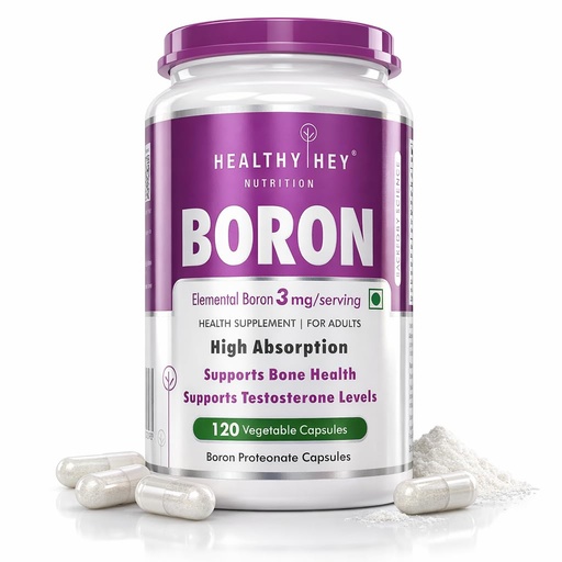 [BRSWYYA6OZ6GG3LD] HealthyHey Nutrition Boron -Advanced Chelated - 120 Veggie Capsules - Gluten Free, Non-GMO