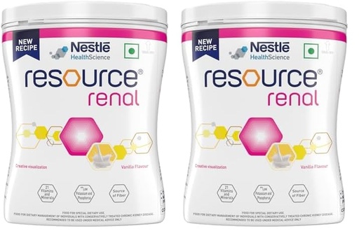 [BRSREZAKBYFW2GTO] Nestle Health Science, Resource, Renal,Food For Dietary Management, Vanilla Flavour- 400g, Pet Jar. (Pack of 2)