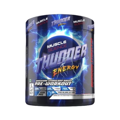 [BRSW2BAFAAIQ233O] Thunder Energy 30 Serv. Pre Workout|3000 Mg Beta Alanine For Endurance|2500Mg Pump Matrix|250 Mg L- Tyrosine For Energy & Focus (Orange) - Powder