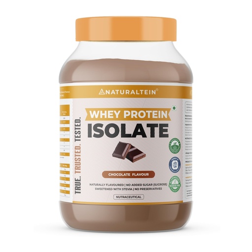 [BRSRMHALBADRSHLA] NATURALTEIN Natural Whey Protein Isolate Chocolate – 1 kg | 30 g Serving – 24 g Protein | Naturally Flavoured, Non-GMO | No Artificial Sweeteners | Smooth, Light & Easy to Digest
