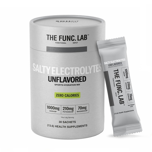 [BRSRGZT3CIMBOF3B] The Func. Lab Daily Electrolytes - Unflavoured | 30 Sachets | Instant Hydration Powder with Sodium, Potassium, Magnesium | Sugar-Free, No Preservatives | Instant Energy, Performance & Recovery Drink