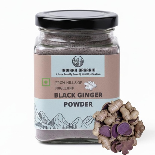 [BRSRAYL4PMMGOCDB] Indiana Organic Black Ginger Herbal Powder (Kaempferia parviflora) – 100% Pure Natural Botanical Ingredient | 100g | Sourced from Nagaland | No Additives | In-House Processed