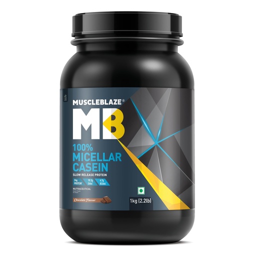 [BRSWKFAPCYIRYDTA] MuscleBlaze 100% Micellar Casein, Chocolate, 1kg (2.2lbs)