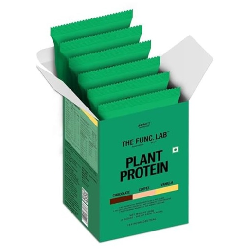 [BRSREATQOB6RQYLH] The Func. Lab Plant Protein - Assorted Flavour Travel Packs | 6 Sachets (35g each) | 27-28g Protein per Scoop | Pea and Rice Blend | Vegan, Sugar‑Free, 100% Clean Label, Gut Friendly, Vegetarian