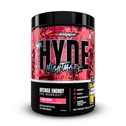 [BRSRGZ3YCMPQ4D3G] ProSupps Hyde Nightmare Blood Berry Pre Workout Powder, 30 Servings