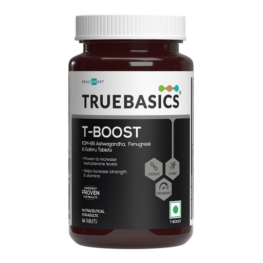 [BRSW2BD2O55AYYDH] TrueBasics T-Boost, Testosterone Supplement for Men, 60 Tablets