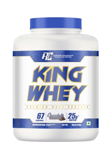 [BRSRGFIQAACQ2YAU] Ronnie Coleman Signature Series King Whey Protein, Chocolate Brownie (67 Servings, 2.27kg / 5lbs) | Premium Whey Protein Powder