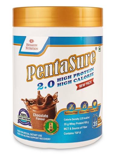 [BRSRGCYQBEARS2TD] PENTASURE 2.0 High Protein High Calorie | Lean Mass Gainer Powder | Weight Gain Supplement with Vitamin & Mineral | Chocolate flavor - 400g | 34.7g Protein per 100g