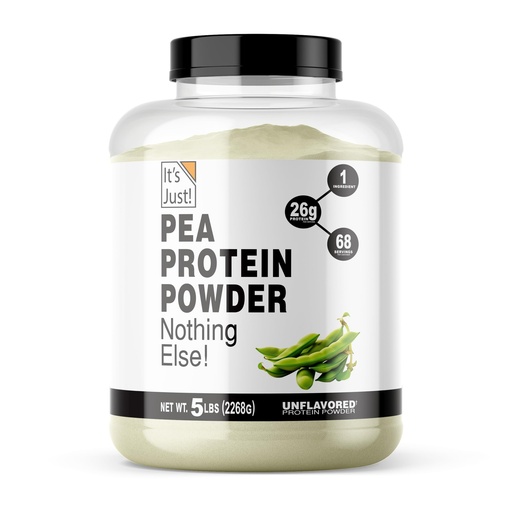 [BRSWGHDRAQGWGGYY] It's Just! - 100% Pea Protein, Vegan Plant Based, Grown in Canada, Premium Quality, Smooth Texture, Gluten Free, Keto Friendly (5 Pound, Unflavored)