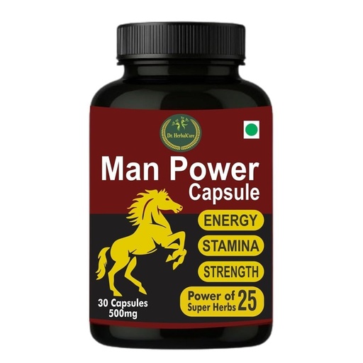 [BRSRYYAYOUGQ2C3G] Dr. Playmore Herbal Man Power Capsules | Men’s Energy & Stamina Booster with 25 Ayurvedic Herbs | 30 Capsules