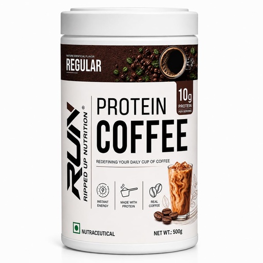 [BRSWG2YDBYIQKH3V] Ripped Up Nutrition Protein Coffee | Neat 10g Protein Per Scoop | Versatile Usage - A Pre-Workout or Anytime Meal Replacement Shake| (Regular, 500gm)