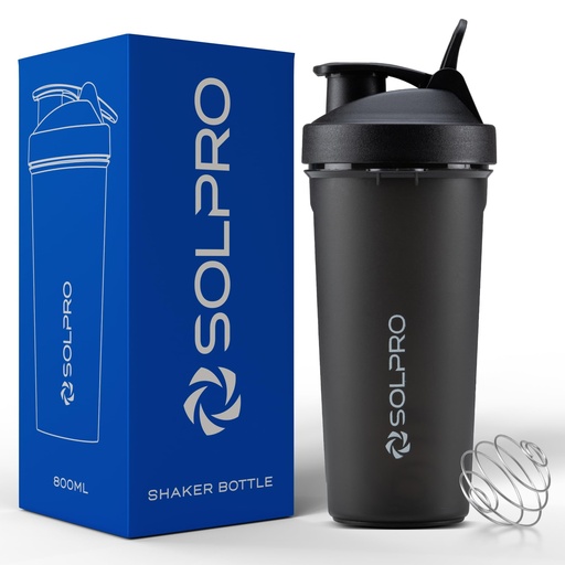 [BRSRABIPAAHR6YDB] Solpro Blaze Shaker Bottle | Leak-Proof and Mess-Free | Non-Slip Grip | Ideal for Protein Shakes, Smoothies, Pre Workout and More | BPA Free