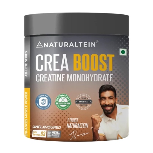 [BRSRAZINORYQAA37] NATURALTEIN Creatine Monohydrate Unflavoured (250 Grams, 83 Servings)| Boosts Strength, Endurance & Muscle Recovery | No Fillers, No Preservatives|Fast Recovery|Increases Muscle Mass
