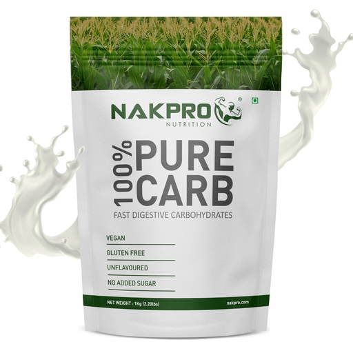 [BRSRMFI2BYCB4EYV] NAKPRO 100% PURE CARB | High Calorie Carbohydrate for Weight Gain & Mass Gain | Easy Mixing, Fast Digesting Supplement Powder | (1 Kilogram, Unflavoured), 1 Scoop