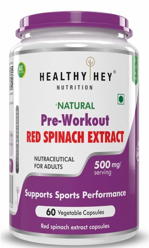 [BRSWY23QDJYBO3D2] HealthyHey Nutrition Natural Pre-Workout Red Spinach Extract - Oxystrom - High in nitrate 60 capsules