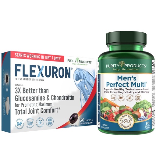 [BRSW2GAOCB6QAEQV] Purity Products Bundle - Men's Perfect Multi + Flexuron Joint Formula Men's Multi Supports Healthy Vitality, Energy +More - Flexuron - 3X Better Than Glucosamine & Chondroitin - 30 Day Supply