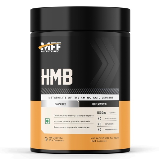 [BRSRAAI5CF5GKA3G] MyFitFuel HMB (1500mg), Pure HMB for Muscle Strength (90 Capsules)