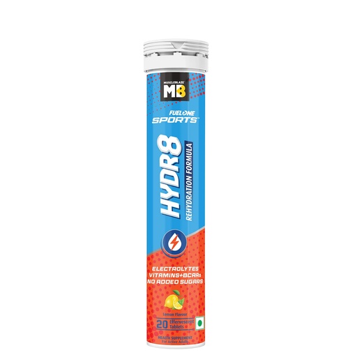 [BRSRMCAZBAMQE23U] MuscleBlaze Fuel One Sports Hydr8, Lemon, 20 Effervescent Tablets