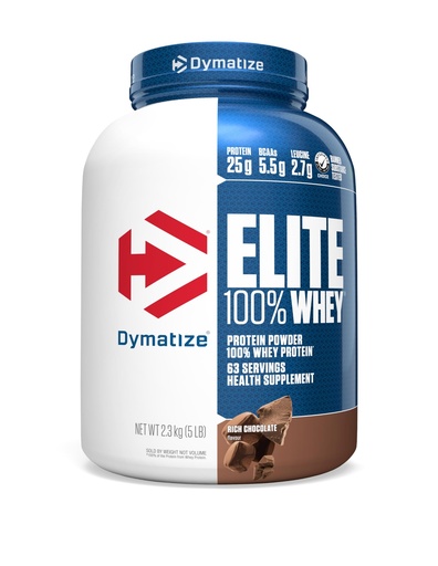 [BRSWIHL3CUEBKGQ3] Dymatize Nutrition Elite 100% Whey Protein | Whey Protein Powder | Muscle Recovery | 25g Protein, 5.5g BCAA | Fast-Absorbing Protein | Gluten-Free | Blend with BCAAs & Glutamine | Rich Chocolate | 5 Lbs
