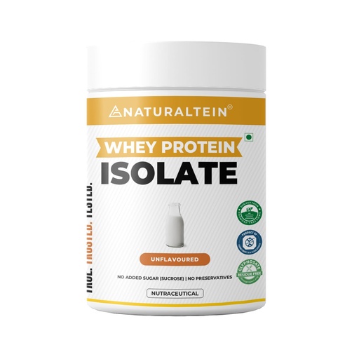 [BRSROAL7OIPWECDP] NATURALTEIN Whey Protein Isolate – 300 g | Unflavoured & Natural | 27 g Protein per 30 g Serving | No Artificial Sweeteners | No Adulteration | Fast-Digesting & Light Nutrition