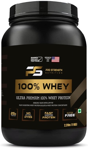 [BRSRAGLYA4NWCGTH] Whey Protein ProStrengh Nutrition (2.2 lbs/1kg) (33 Servings) (Double Rich Chocolate) | Boosts Strength & Endurance | Builds Lean Muscles | Fastens Muscle Recovery (Trikut Nutrition)