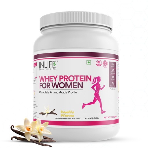 [BRSREFL2A4MWOGTL] INLIFE Whey Protein Powder for Women Supplement, 23g, Vanilla 500g