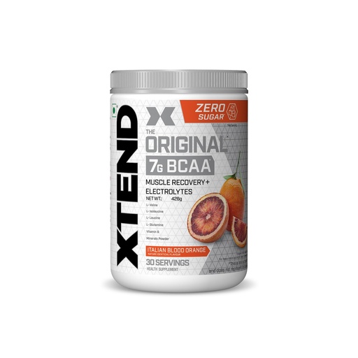 [BRSRGGIBCEHRMALL] XTEND Original BCAA Powder (Italian Blood Orange), 7g BCAAs in 2:1:1 Ratio, Intra Workout Support with Glutamine & Electrolytes, Amino Acids for Hydration & Muscle Recovery, 426 gm, 30 Servings