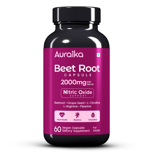 [BRSREHAEBMNQ4HLX] Beet Root Capsules 2000mg | 6-in-1 Nitric Oxide Support with Beetroot, L-Arginine, L-Citrulline & Grape Seed | Supports Circulation, Heart & Muscle Health, Energy, Stamina & Endurance | 60 Vegan Capsules