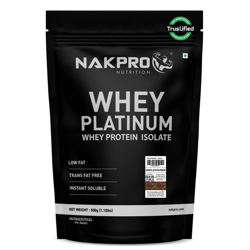 [BRSWG232CB4B62A3] NAKPRO NUTRITION Platinum Whey Protein Isolate | 1kg Unflavoured | 31g Protein| Trustified Certified