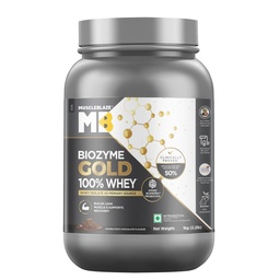 MuscleBlaze Biozyme Gold 100% Whey Protein Powder, 1kg (2.2lbs)