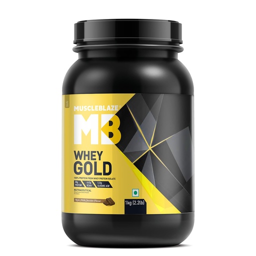 [BRSWGYDYOR6WCFA4] MuscleBlaze 100% Whey Gold Protein Powder Isolate, 1kg (2.2lbs)