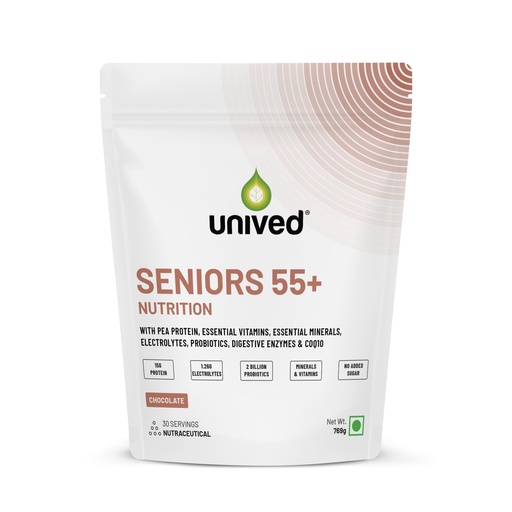 [BRSRAFAQAQHAM3TF] Unived Seniors 55+ Nutrition Blend - 15g Pea Protein, Essential Vitamins, Probiotics, CoQ10, Sugar-Free - Supports Muscle Health, Immune Function & Vitality for Older Adults