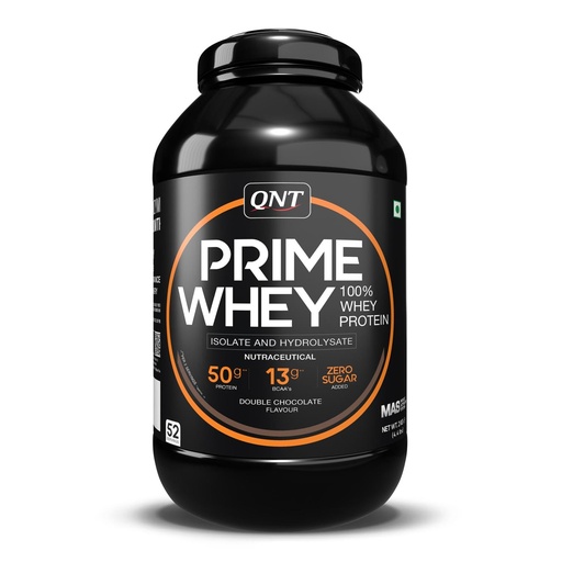 [BRSROBL7AUFAGDL3] QNT Prime Whey Protein Powder | Double Chocolate, 2 Kg | Triple Blend of Whey Isolate, Concentrate & Hydrolysate | 25g Protein, 5.65g BCAA per Scoop | Best Whey Protein Powder for Men & Women