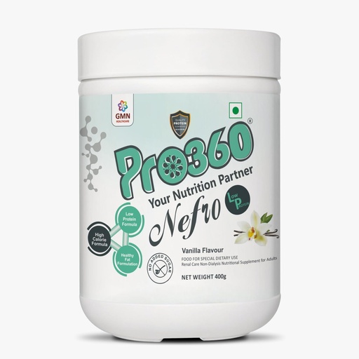 [BRSWYYA5DMHR6YDO] Pro360 Nefro LP Powder Vanilla Flavour – 400g Low Protein Nutrition Supplement for Kidney Health (Non-Dialysis) – Vanilla Protein Powder Enriched with L-Taurine, L-Carnitine & Essential Nutrients