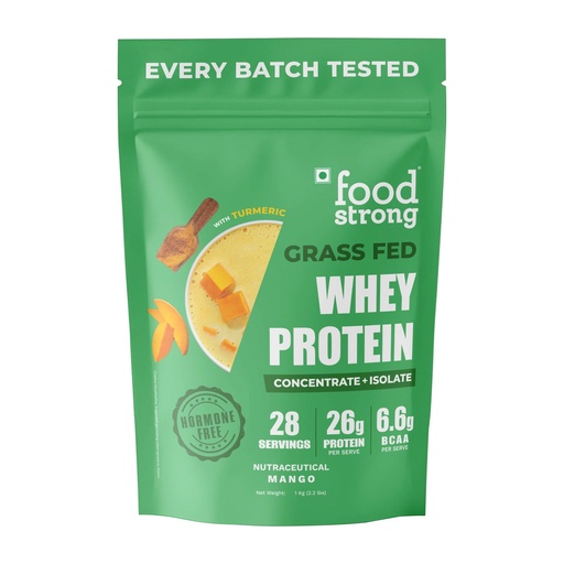 [BRSRAEITCEDRSCI6] Foodstrong Whey Protein Powder Mango 24g Protein 1KG Premium Quality