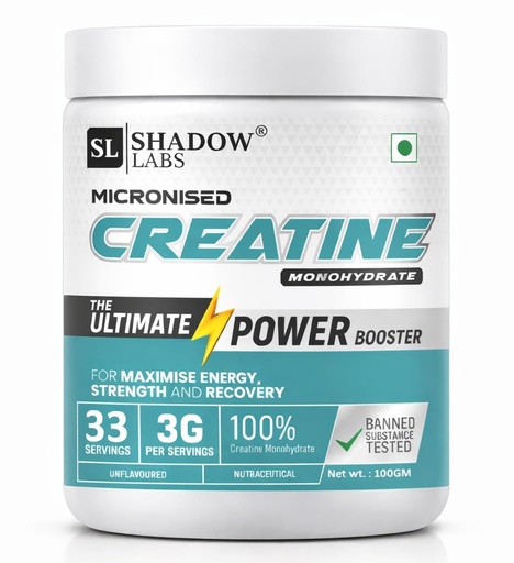 [BRSRYYYEAB5QM2AU] Shadowlabs Creatine Monohydrate Powder 100g