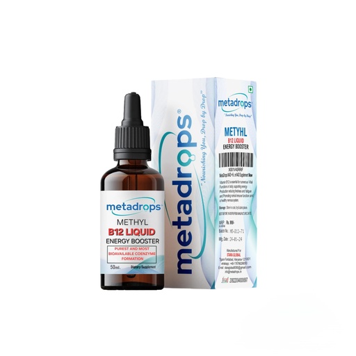 [BRSROAY5C4IR6FI7] Vitamin B12 Liquid Drops - High Potency Sublingual Supplement, 50 ml - Vegan, Gluten-Free, Non-GMO - Boost Energy & Metabolism