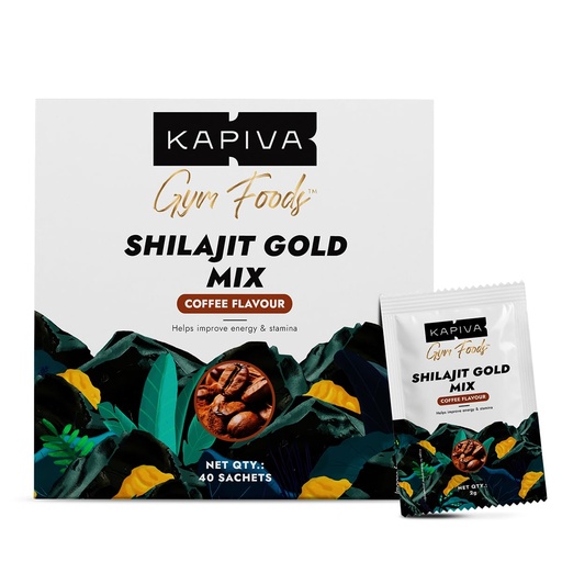 [BRSREBD3BYNREEI3] Kapiva Shilajit Gold Mix | Natural Pre Workout | 40 Servings | Coffee flavour | Boosts testosterone, Energy & Focus in gym | 102mg coffee